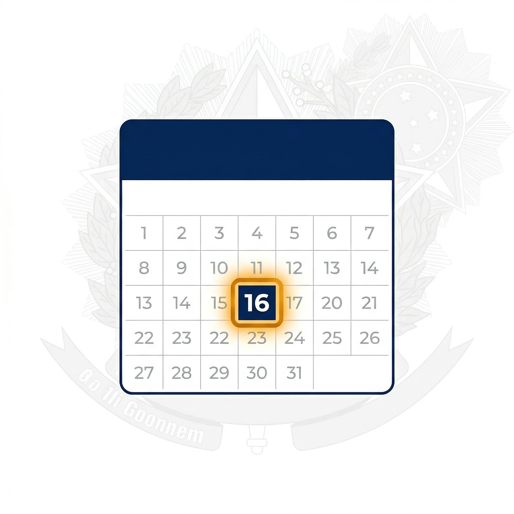 Calendário com 16 de março destacado